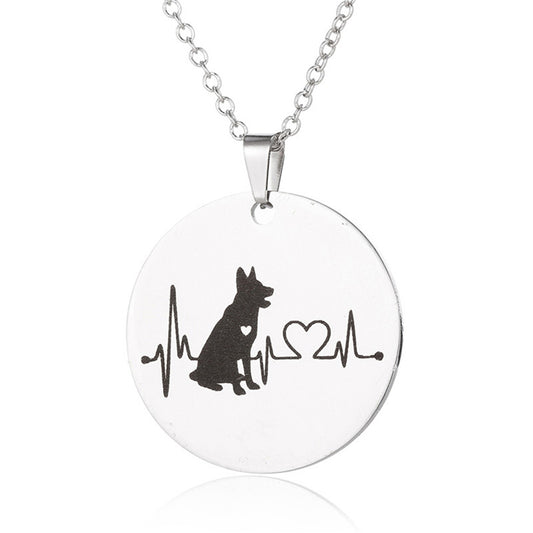 Creative necklace dog cardiogram necklace